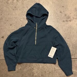 Lululemon Scuba OS 1/2 Zip Hoodie Indochine Blue/Gold